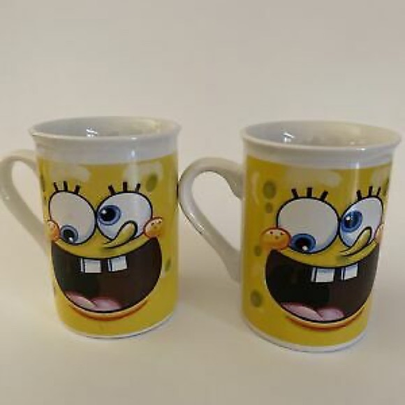 SPONGEBOB SQUAREPANTS VIACOM COFFEE MUG NICKELODEON (set of 2) - Picture 13 of 13